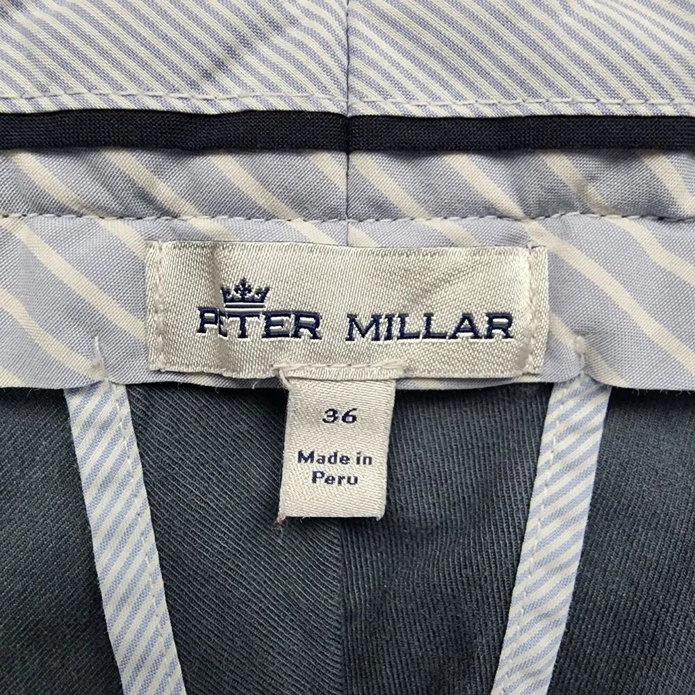 Peter Millar Chino Pants Mens 36 Gray Pima Cotton Stretch 97/3 Casual Trousers